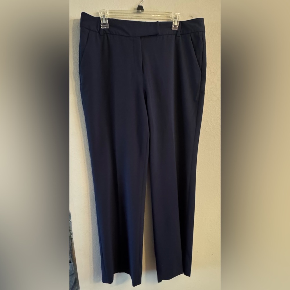 Charter Club Pant Shop Women's Navy Blue Dress Pants Size 14 Pockets Hook Zip